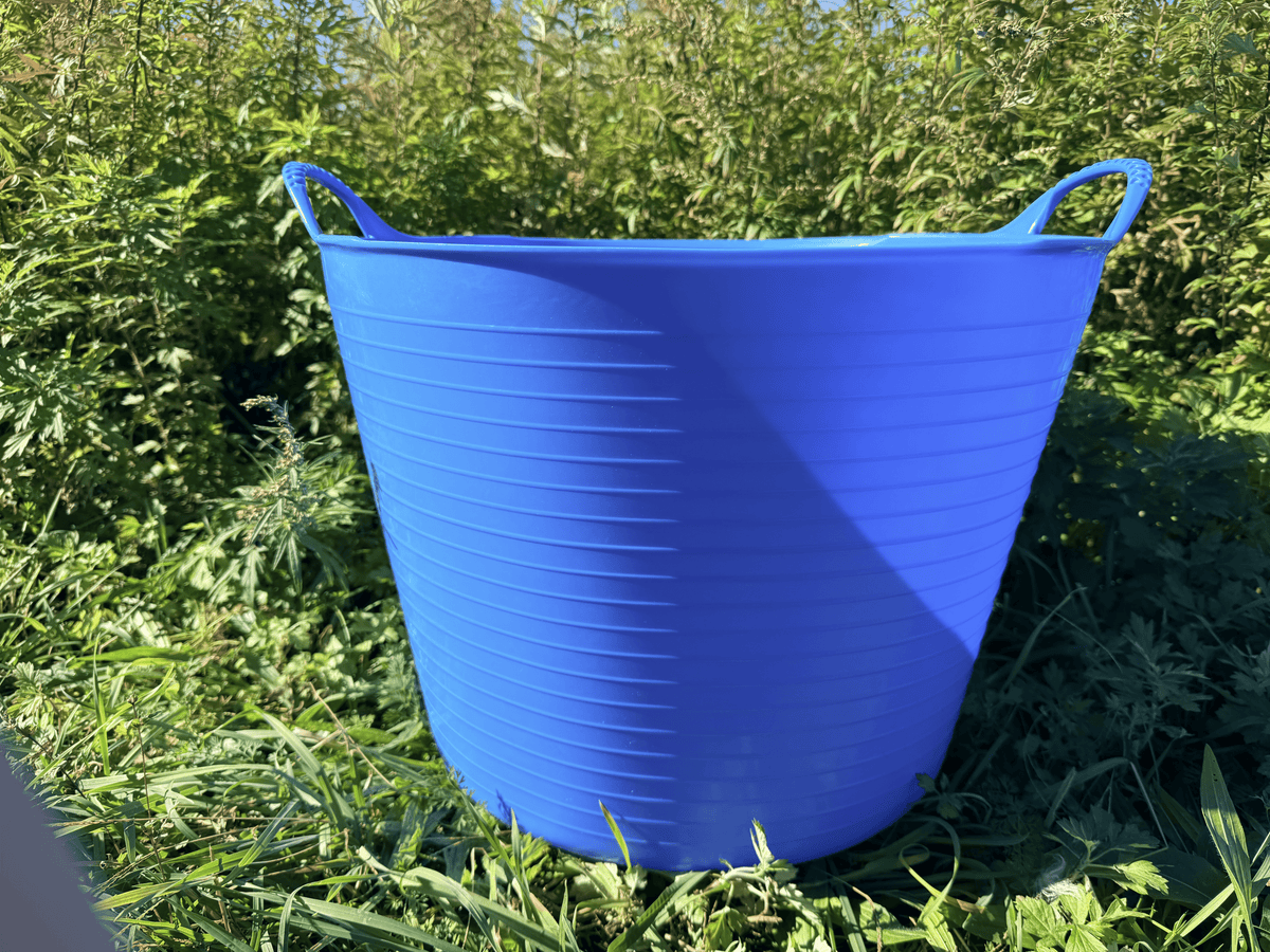 Red Gorilla 3.7-gallon garden tub for tools and supplies, durable plastic container for gardening and outdoor use.