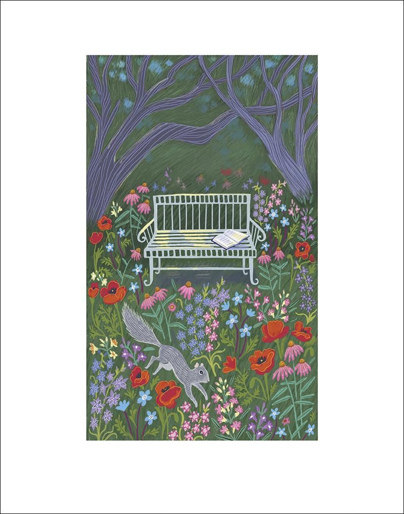 Unfinished Shady Meadow fine art print by Hudson Valley Seed Co. featuring a tranquil meadow scene with lush greenery.