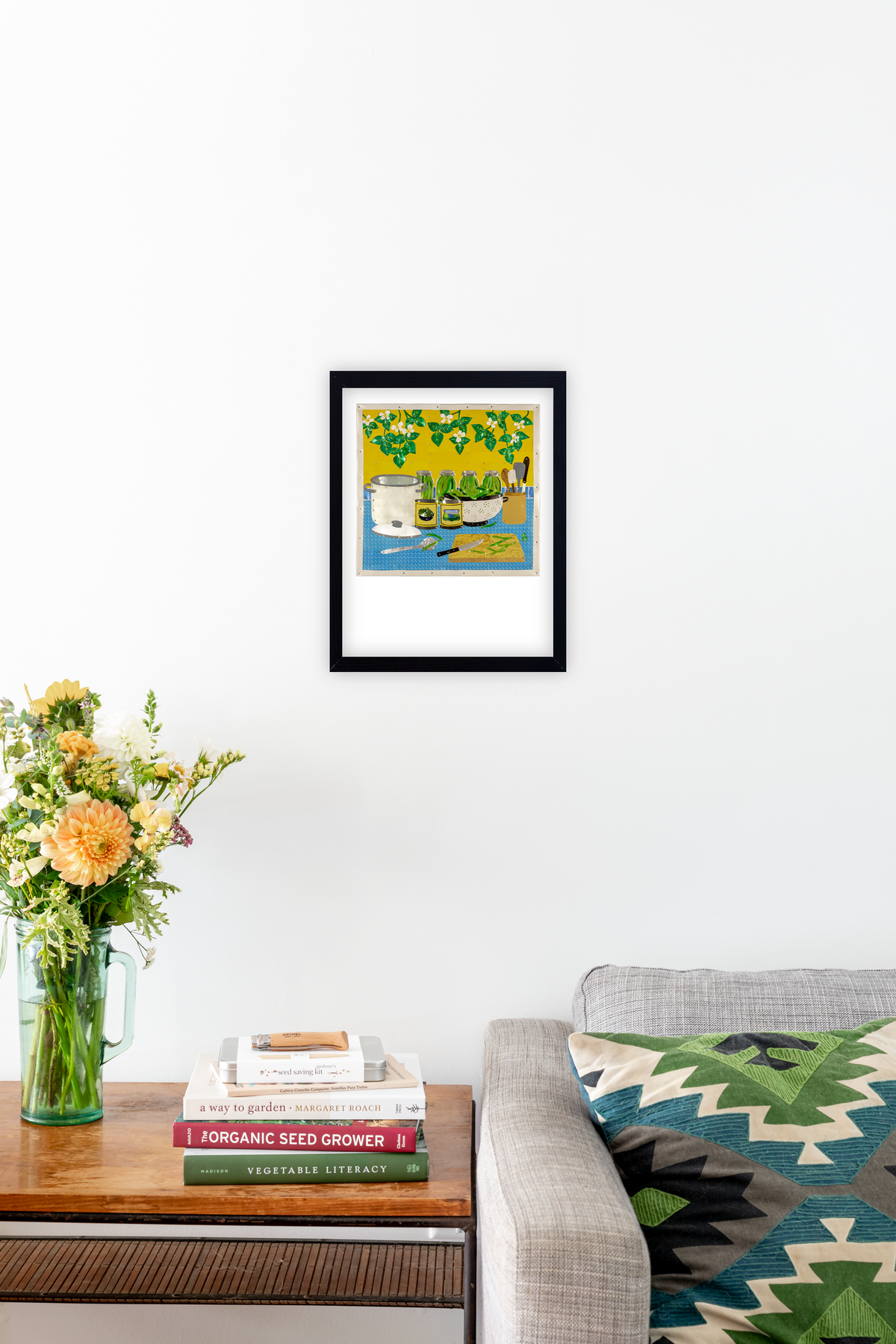 Signed Blue Lake Pole Bean fine art print by Hudson Valley Seed Co., featuring detailed botanical illustration of the bean plant.