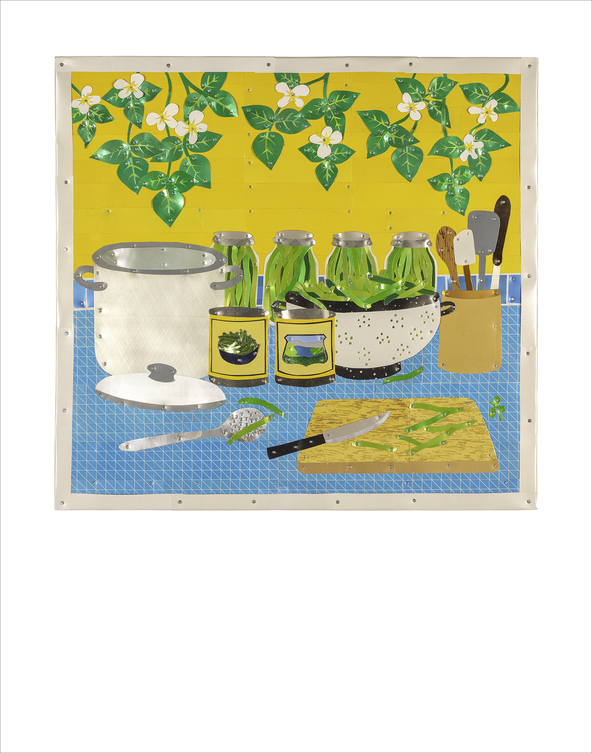 Signed fine art print of a Blue Lake Pole Bean by Hudson Valley Seed Co., showcasing vibrant bean illustrations on high-quality paper.