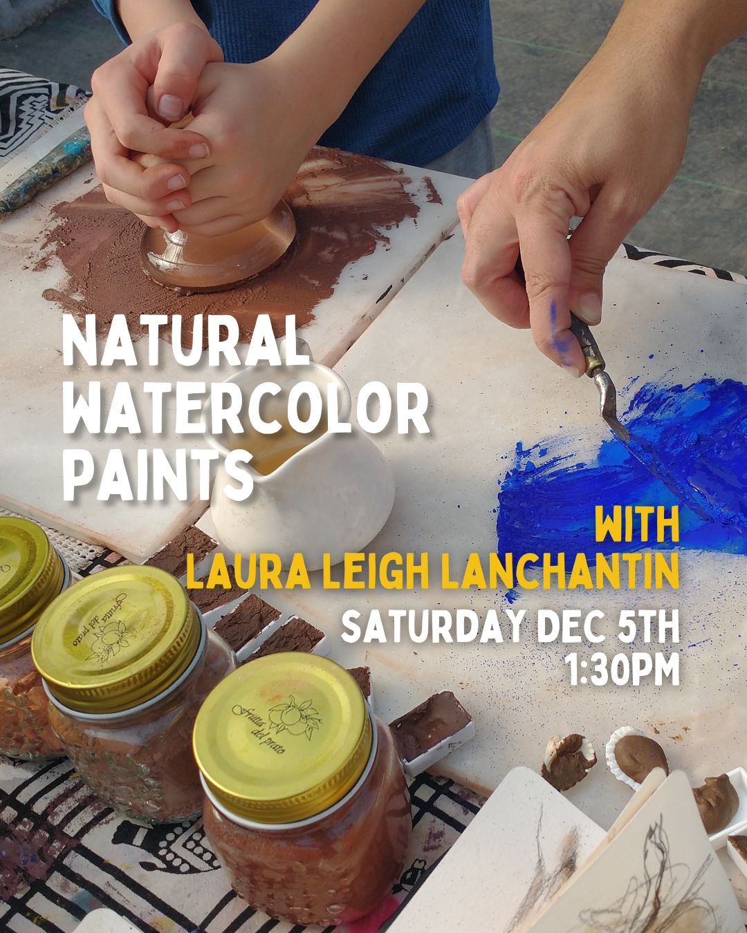 Natural watercolor paints set by Laura Leigh, featuring 12 vibrant colors for artistic watercolor painting.