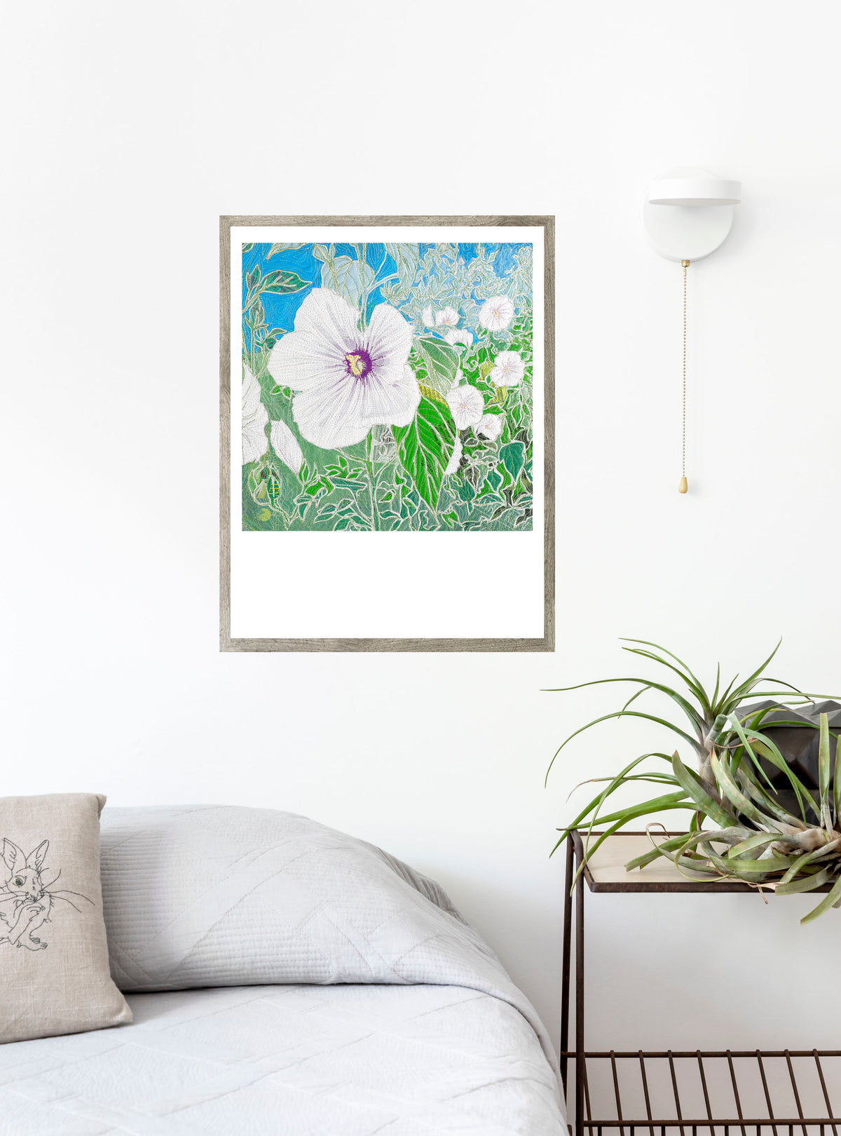Large Hardy Hibiscus art print by Hudson Valley Seed Co., featuring vibrant, detailed botanical illustration for fine art decor.