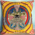 Sacred Basil throw pillow featuring vibrant botanical design from Hudson Valley Seed Co. for cozy home decor.