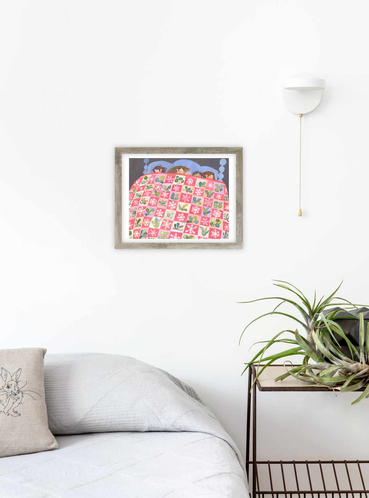 Fine art winter greens mix print by Hudson Valley Seed Co., featuring vibrant botanical illustrations for bedroom decor.