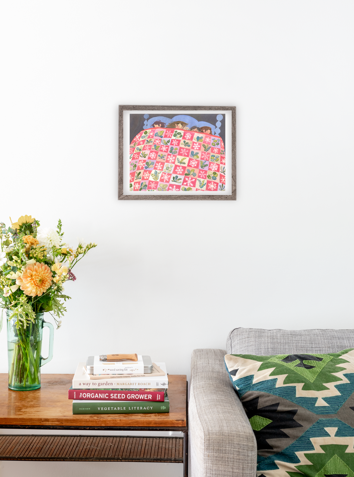 Signed Winter Greens Mix art print by Hudson Valley Seed Co. featuring vibrant green foliage in a fine art style.