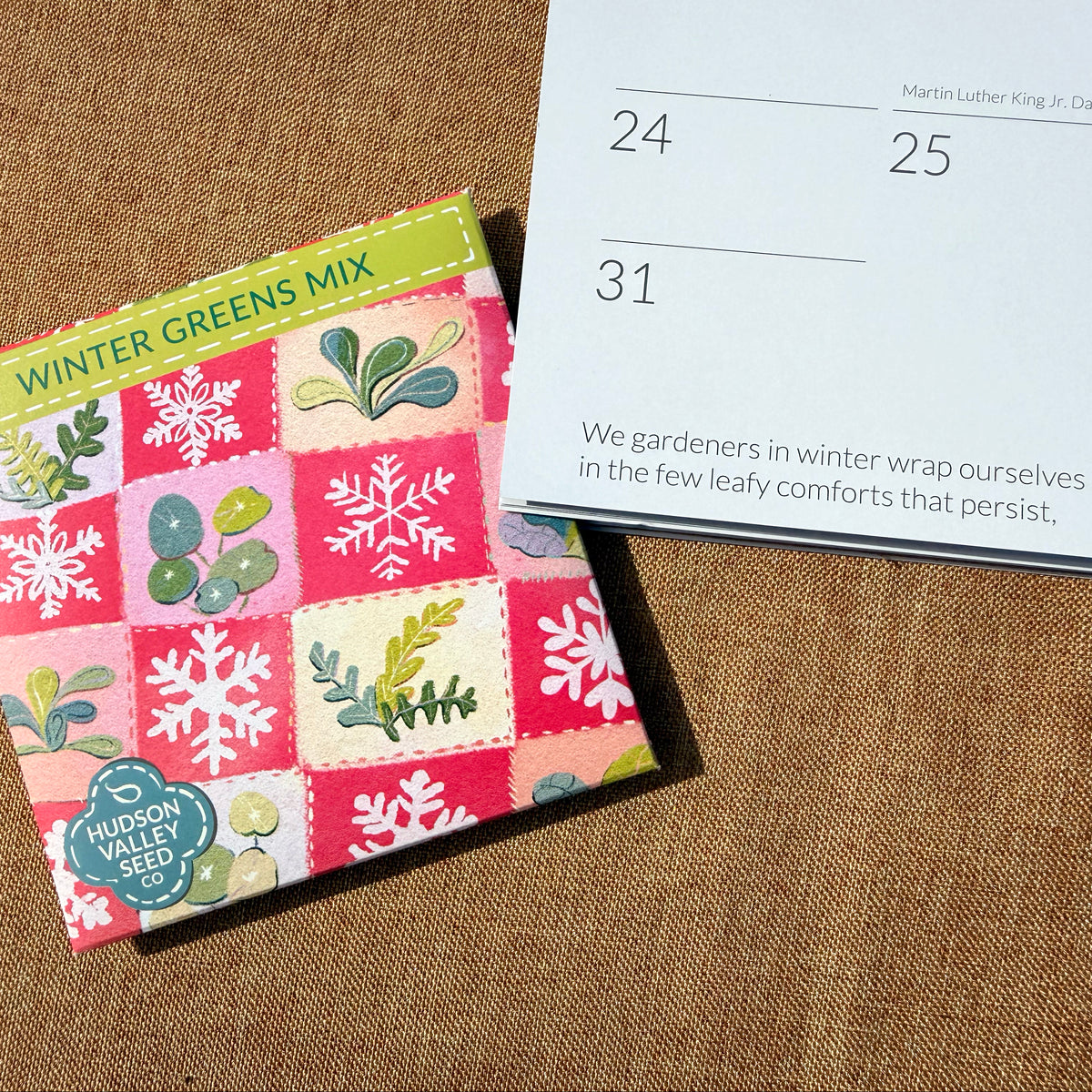 2027 Art of Seed Calendar by Hudson Valley Seed Co. featuring botanical artwork and monthly planting guides.