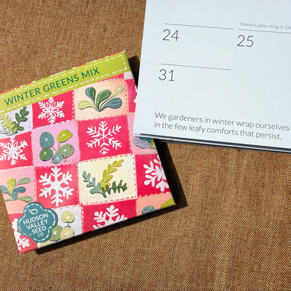 2027 Art of Seed Calendar by Hudson Valley Seed Co. featuring botanical artwork and monthly planting guides.