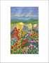Bee Friendly Meadow fine art print by Hudson Valley Seed Co. features colorful meadow with bees and wildflowers, unsigned artwork.