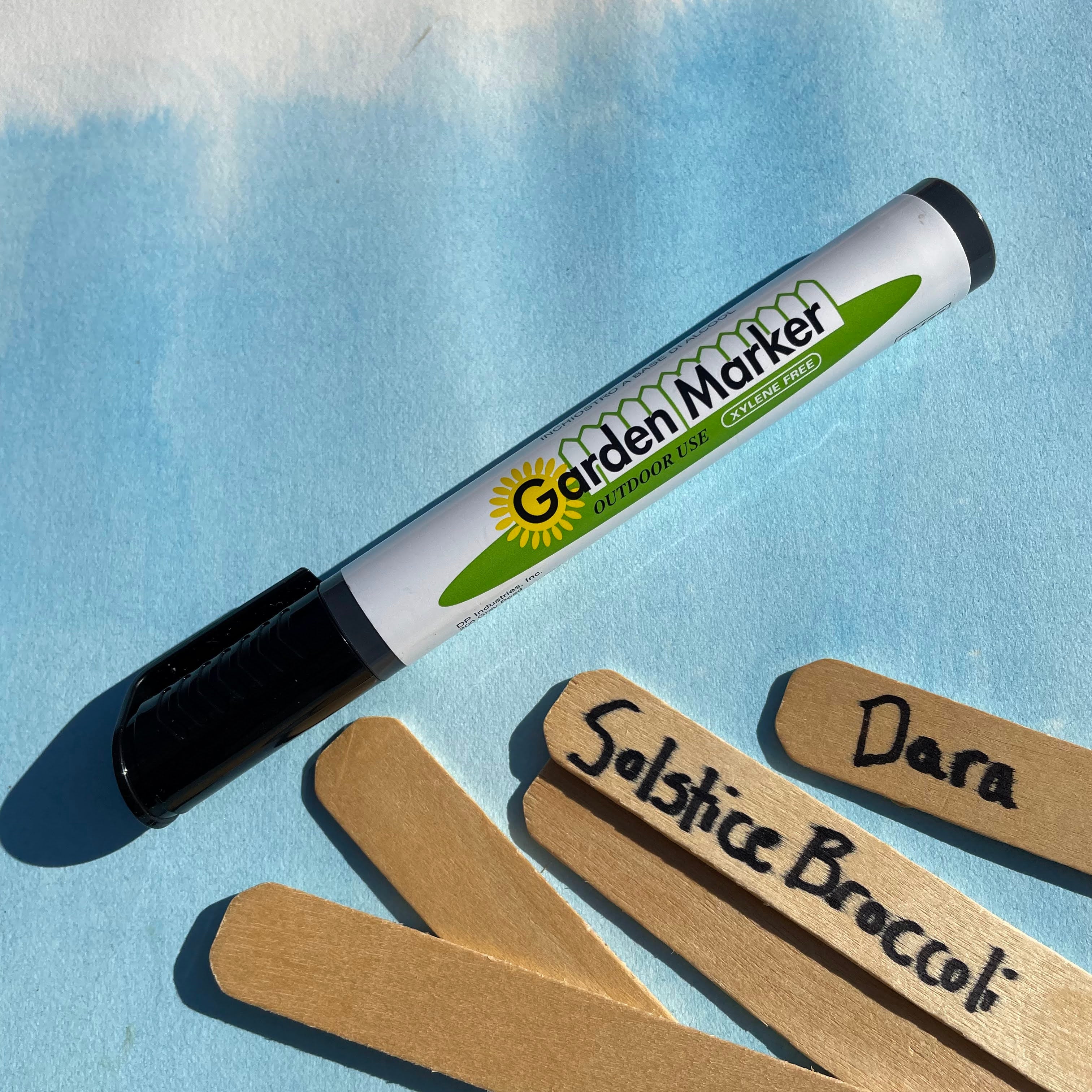 Six-inch wooden plant labels for gardening, natural wood finish, ideal for marking herbs, vegetables, and garden plants.