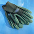 Bamboo Rayon and natural rubber palm gardening gloves by The Bamboo Gardener, showing the gloves with green fabric and rubber palms.
