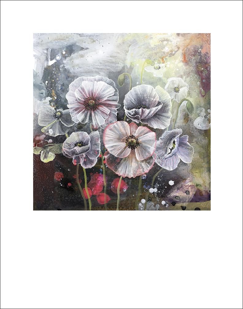Mother of Pearl Poppy fine art print by Hudson Valley Seed Co., featuring a delicate, shimmering floral design on high-quality paper.