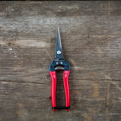 ARS needle-nose pruner with long, tapered blades for precise trimming of plants and small branches in gardening tools.