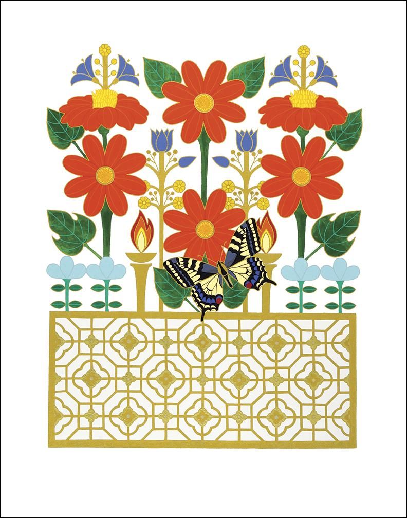 Signed Torch Tithonia fine art print by Hudson Valley Seed Co., featuring vibrant floral artwork on high-quality paper.