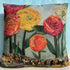 Colorful State Fair Zinnia throw pillow by Hudson Valley Seed Co. with vibrant floral design, perfect for cozy home decor.